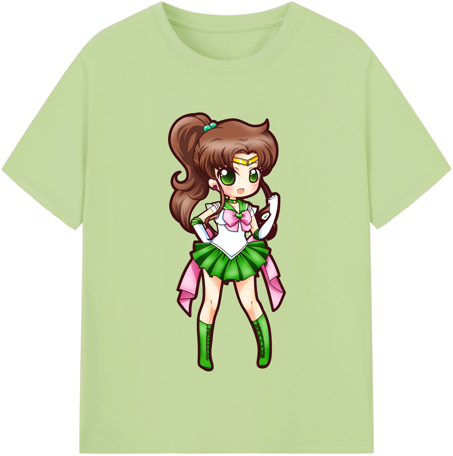 （画像用） 美少女戦士セーラームーン 木野 まこと きの まこと Sailor Moon Kino Makoto （セーラージュピター；Sailor Jupiter） 綿100％半袖Tシャツ（フロントプリント）